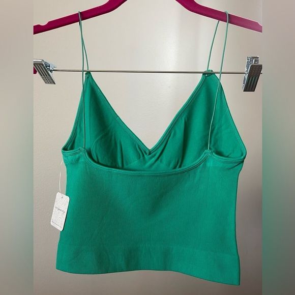 Free People Ribbed V-Neck Brami “Forest Green” Size XS/S NWT - Picture 8 of 10